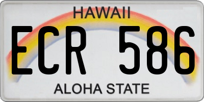 HI license plate ECR586