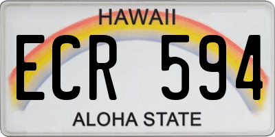 HI license plate ECR594