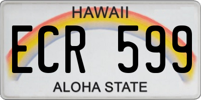 HI license plate ECR599