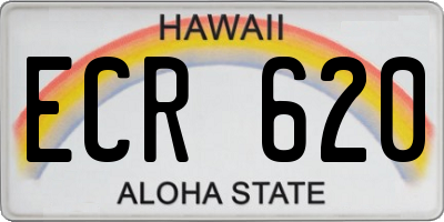 HI license plate ECR620