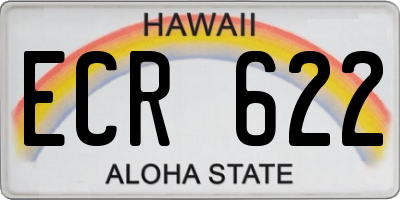 HI license plate ECR622