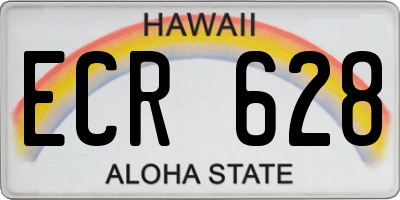 HI license plate ECR628