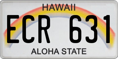 HI license plate ECR631