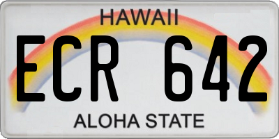 HI license plate ECR642