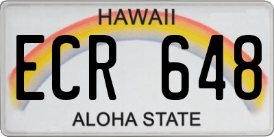 HI license plate ECR648
