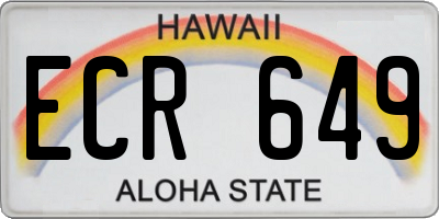 HI license plate ECR649