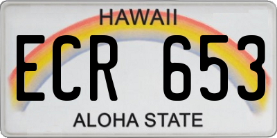 HI license plate ECR653
