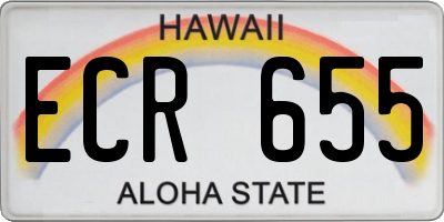 HI license plate ECR655