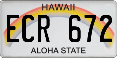 HI license plate ECR672