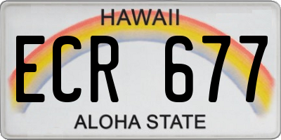 HI license plate ECR677