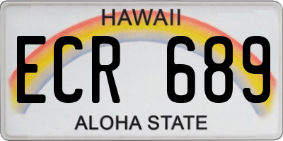 HI license plate ECR689