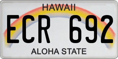 HI license plate ECR692