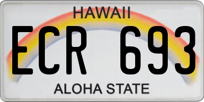 HI license plate ECR693