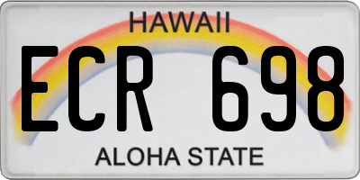 HI license plate ECR698