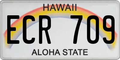 HI license plate ECR709