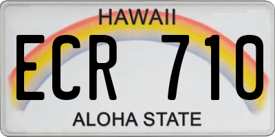 HI license plate ECR710