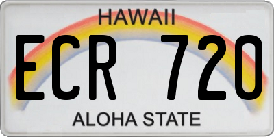 HI license plate ECR720