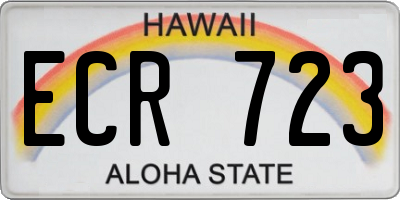 HI license plate ECR723