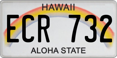 HI license plate ECR732