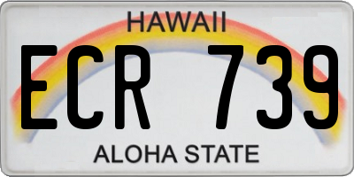 HI license plate ECR739