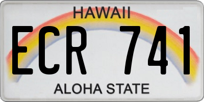 HI license plate ECR741