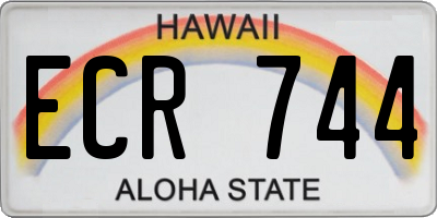 HI license plate ECR744