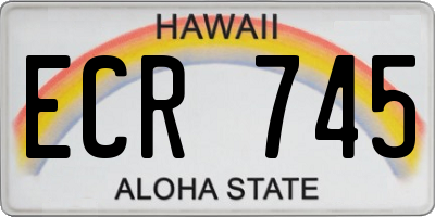 HI license plate ECR745