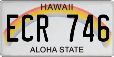 HI license plate ECR746