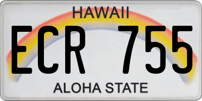 HI license plate ECR755