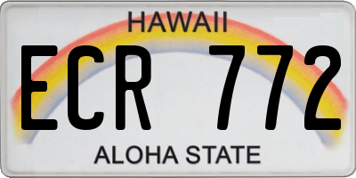 HI license plate ECR772