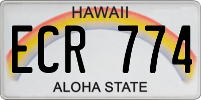 HI license plate ECR774