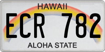 HI license plate ECR782