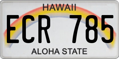 HI license plate ECR785