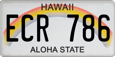 HI license plate ECR786
