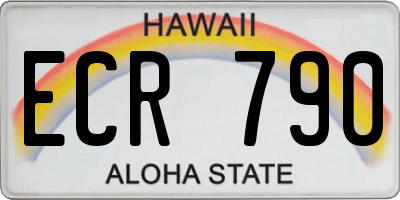 HI license plate ECR790