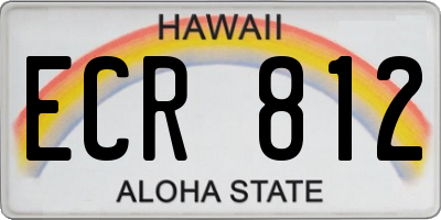 HI license plate ECR812