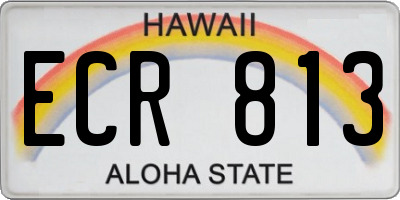 HI license plate ECR813