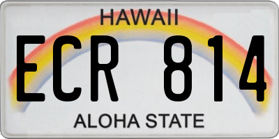 HI license plate ECR814