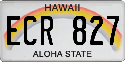 HI license plate ECR827