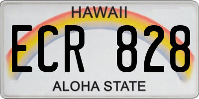 HI license plate ECR828