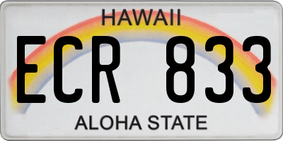 HI license plate ECR833