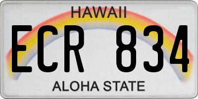 HI license plate ECR834