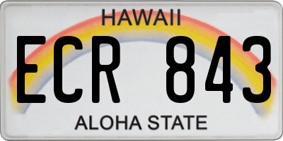 HI license plate ECR843