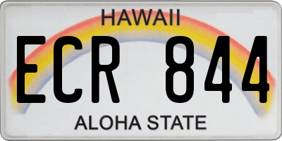 HI license plate ECR844