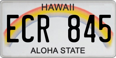HI license plate ECR845