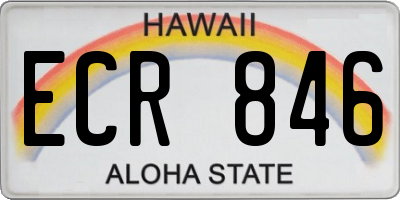 HI license plate ECR846