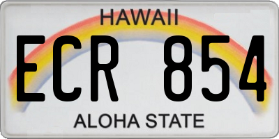 HI license plate ECR854