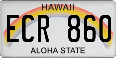 HI license plate ECR860