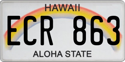 HI license plate ECR863