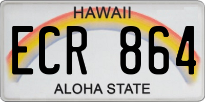 HI license plate ECR864